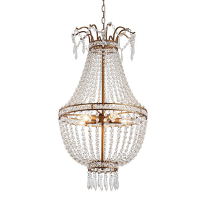 5-Light Modern Pendant Light with Crystal Strands