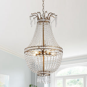 5-Light Modern Pendant Light with Crystal Strands