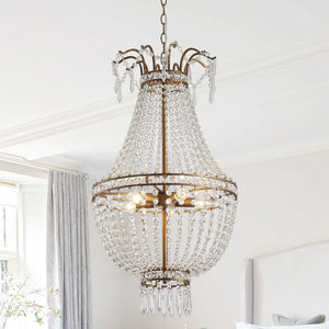 5-Light Modern Pendant Light with Crystal Strands