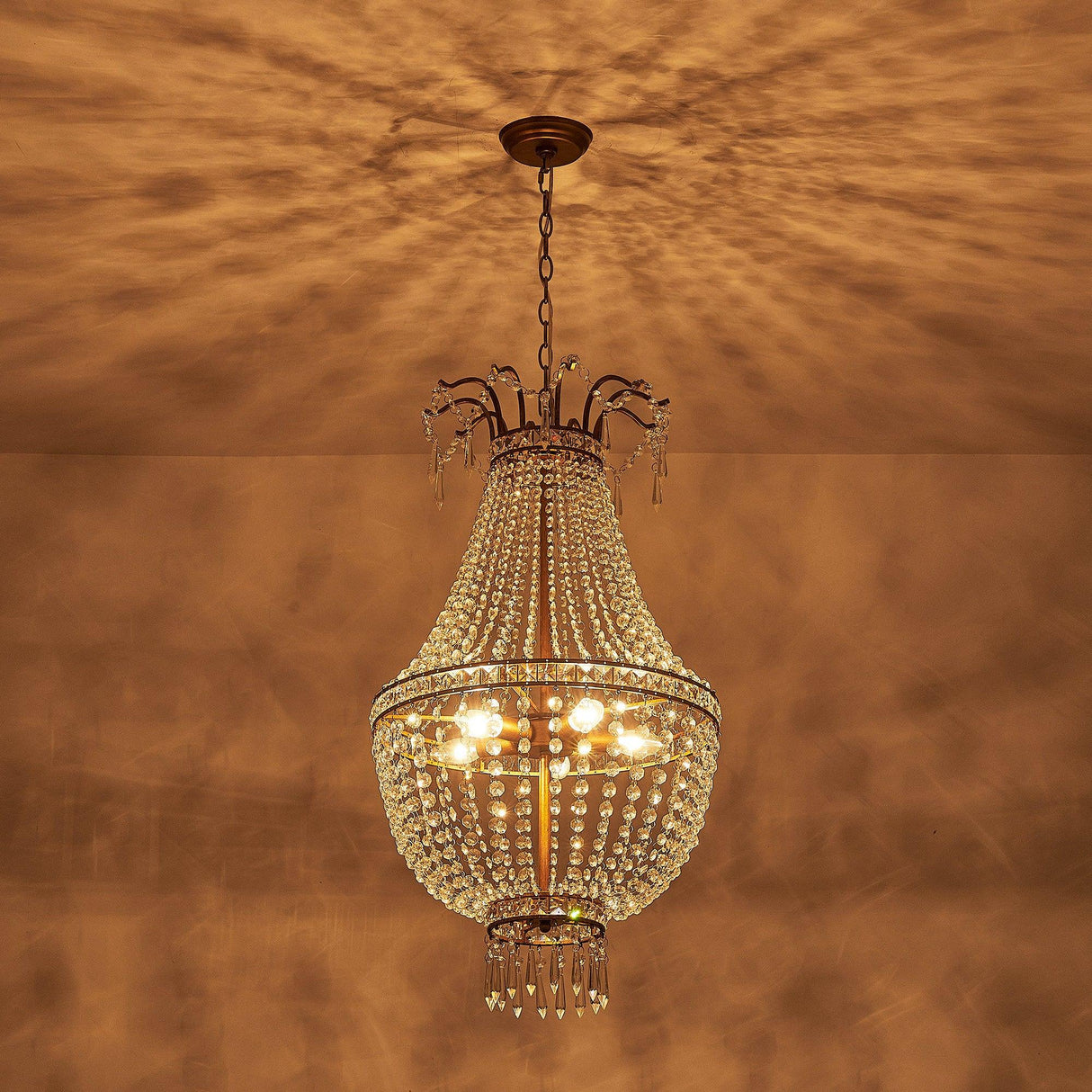 5-Light Modern Pendant Light with Crystal Strands