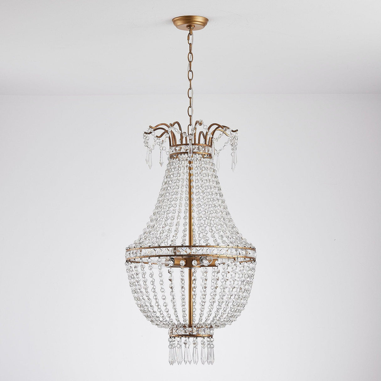 5-Light Modern Pendant Light with Crystal Strands