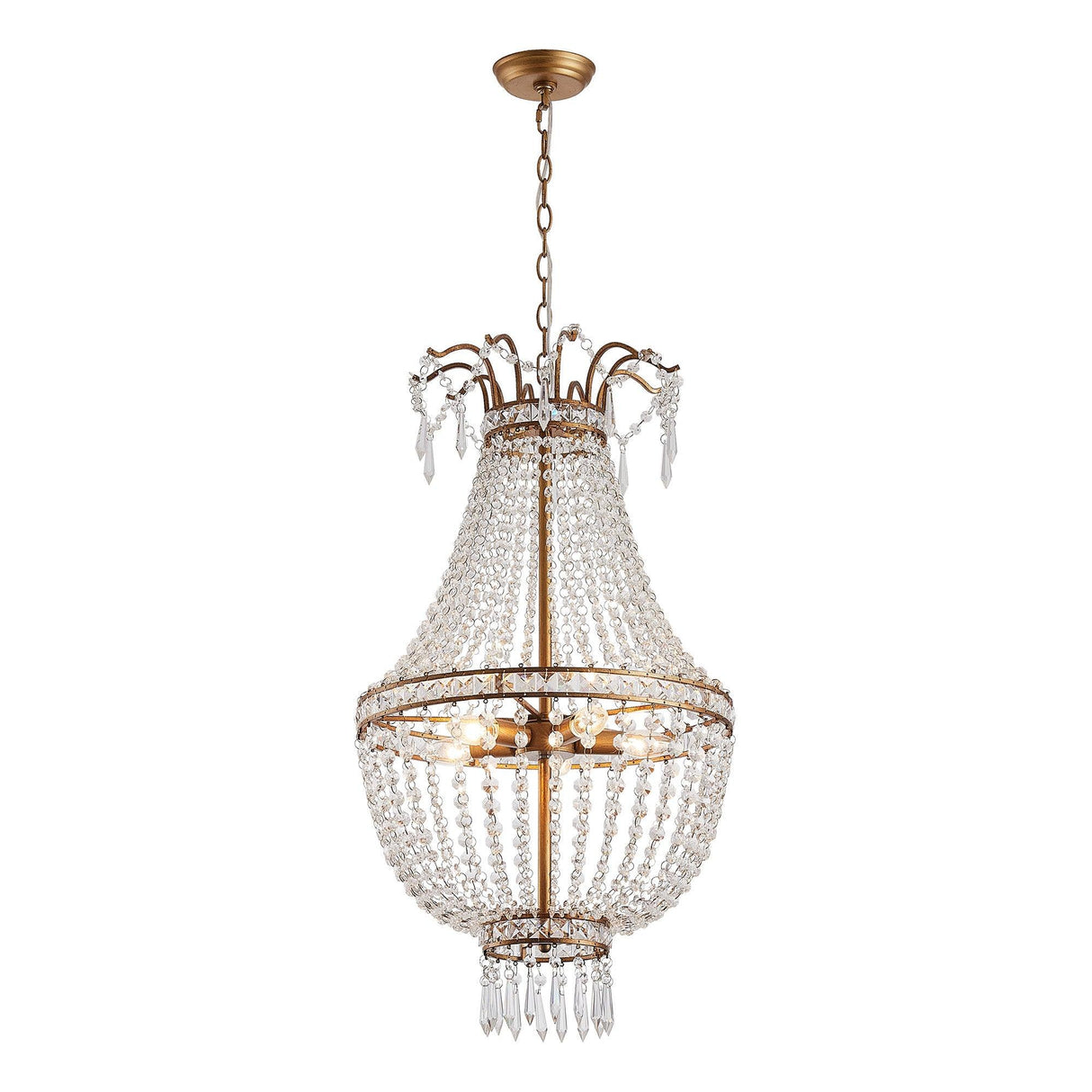 5-Light Modern Pendant Light with Crystal Strands