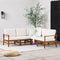 5-Piece Modern Chevron Acacia Outdoor Corner Sectional