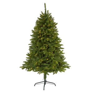 5’ Sierra Spruce “Natural Look” Artificial Christmas Tree with 200 Clear LED Lights