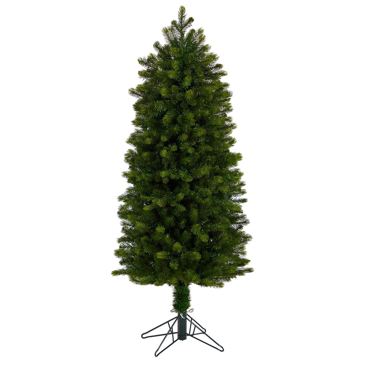 5’ Slim Colorado Mountain Spruce Artificial Christmas Tree with 250 (Multifunction) Lights with Instant Connect