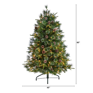 5’ Snowed Tipped Clermont Pine Artificial Christmas Tree