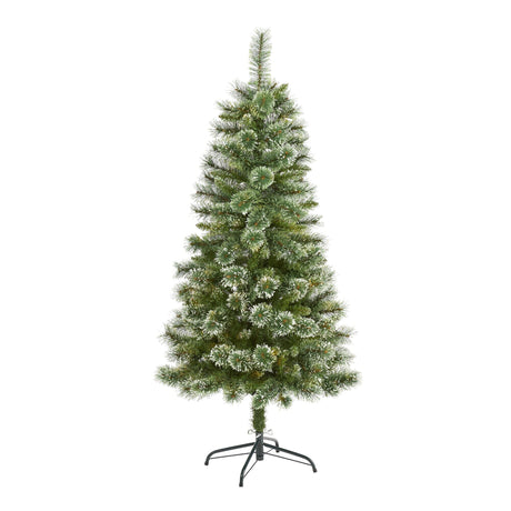 5’ Wisconsin Slim Snow Tip Pine Artificial Christmas Tree with 298 Bendable Branches