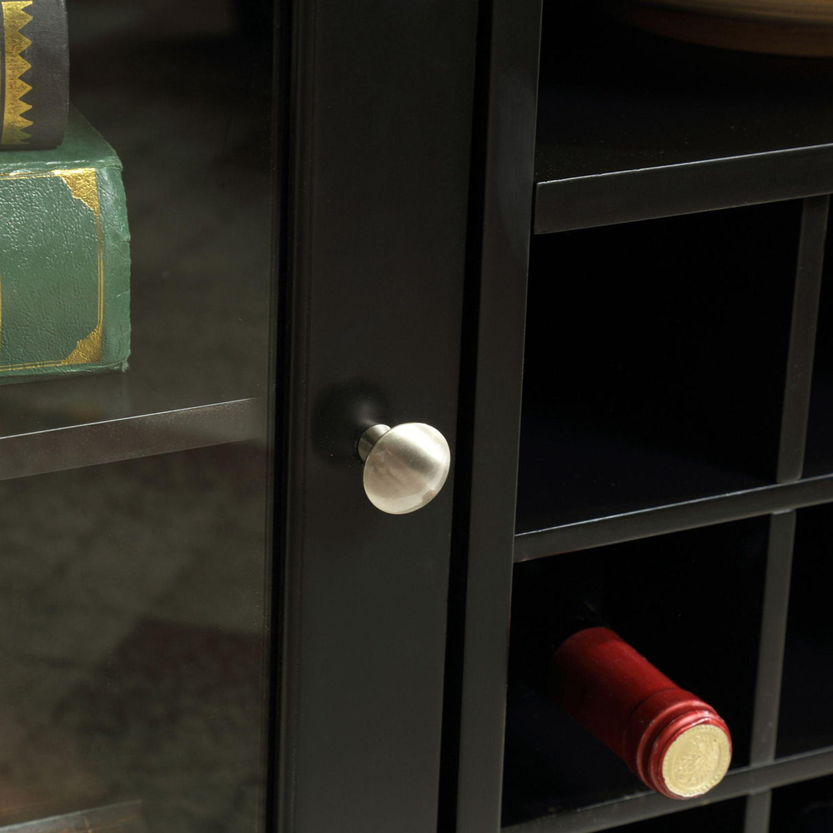 51" Wide Wood Cupboard Buffet Storage Cabinet with Wine Rack for 12-Bottles
