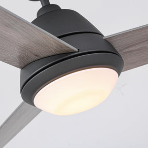 52" 4 Speed Wall Control Ceiling Fan with LED Lighting
