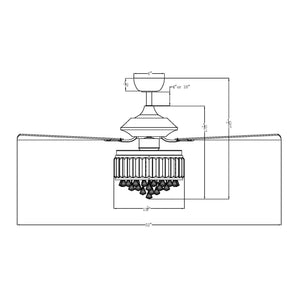 52" Elkton Modern Reversible Crystal Fandelier with Lighting and Remote Control