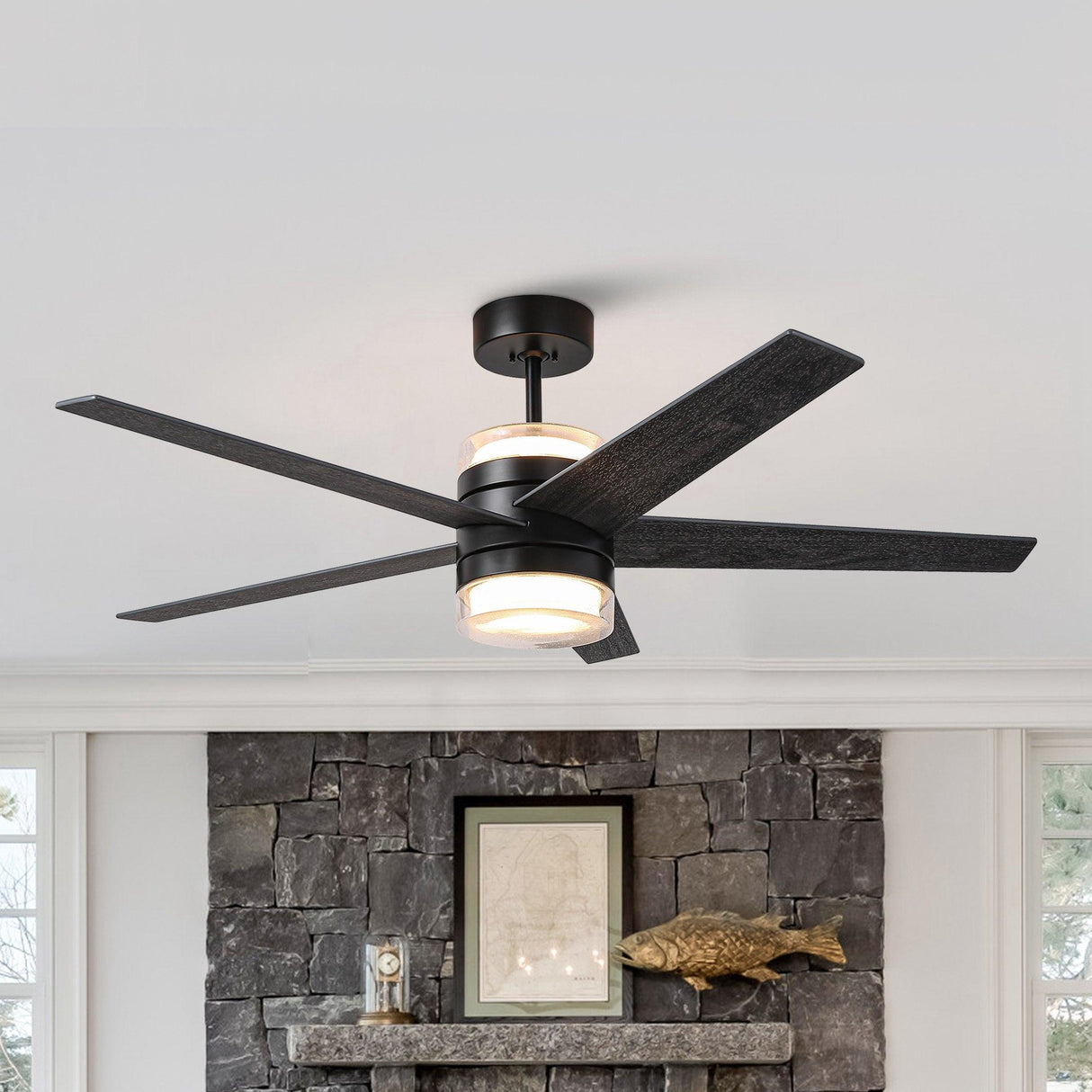 52" Fanelee 5 Blades Industrial Ceiling Fan with LED Lighting
