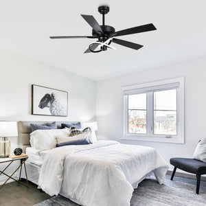 52 Inch Oregon DC Motor Modern Downrod Ceiling Fan with LED Light
