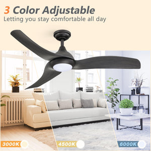 52" Industrial DC Motor Downrod Mount Reversible Ceiling Fan with LED Lighting and Remote Control