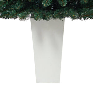 52” Northern Rocky Spruce Artificial Christmas Tree with 100 Clear Lights and 322 Bendable Branches in Tower Planter