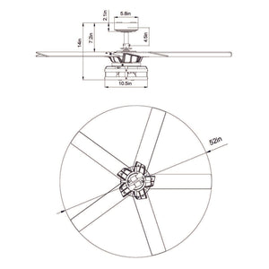 52" Prayag Industrial Downrod Mount Reversible Ceiling Fan with Lighting and Remote Control