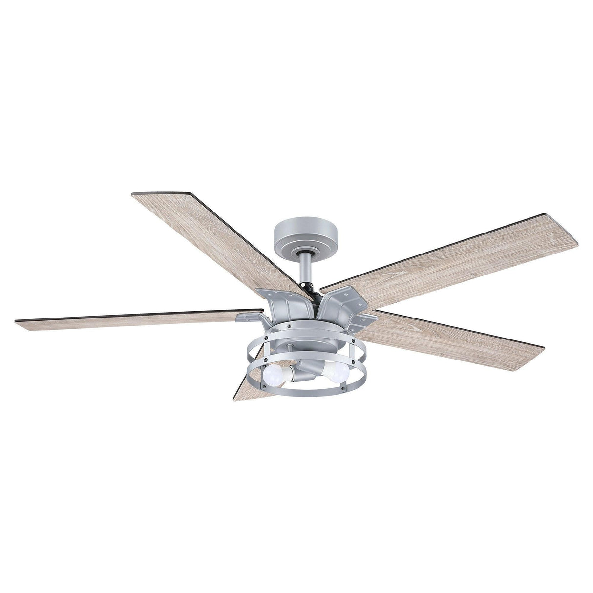 52" Prayag Industrial Downrod Mount Reversible Ceiling Fan with Lighting and Remote Control