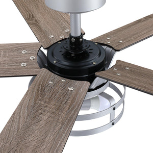 52" Prayag Industrial Downrod Mount Reversible Ceiling Fan with Lighting and Remote Control