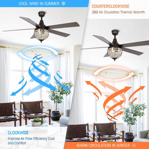 52" Varanasi Traditional Downrod Mount Ceiling Fan with Lighting and Remote Control