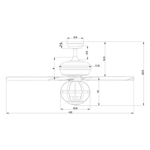52" Wilburton Industrial Downrod Mount Reversible Ceiling Fan with Lighting and Remote Control