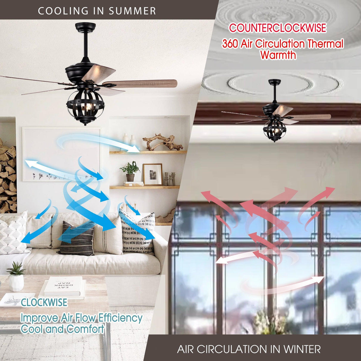 52" Wilburton Industrial Downrod Mount Reversible Ceiling Fan with Lighting and Remote Control