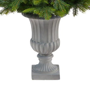 56” North Carolina Spruce Artificial Christmas Tree with 100 Clear Lights and 207 Bendable Branches in Decorative Urn