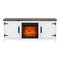 58" Farmhouse TV Stand with 18" Insert Electric Fireplace for Living Room