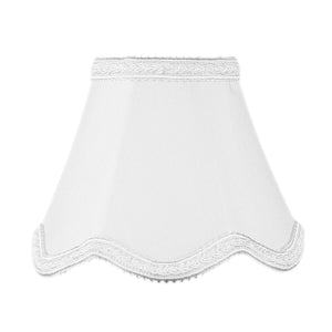 5"W x 4"H Set of 6 Down White Scallop Stretch Clip-on Candelabra Lampshade