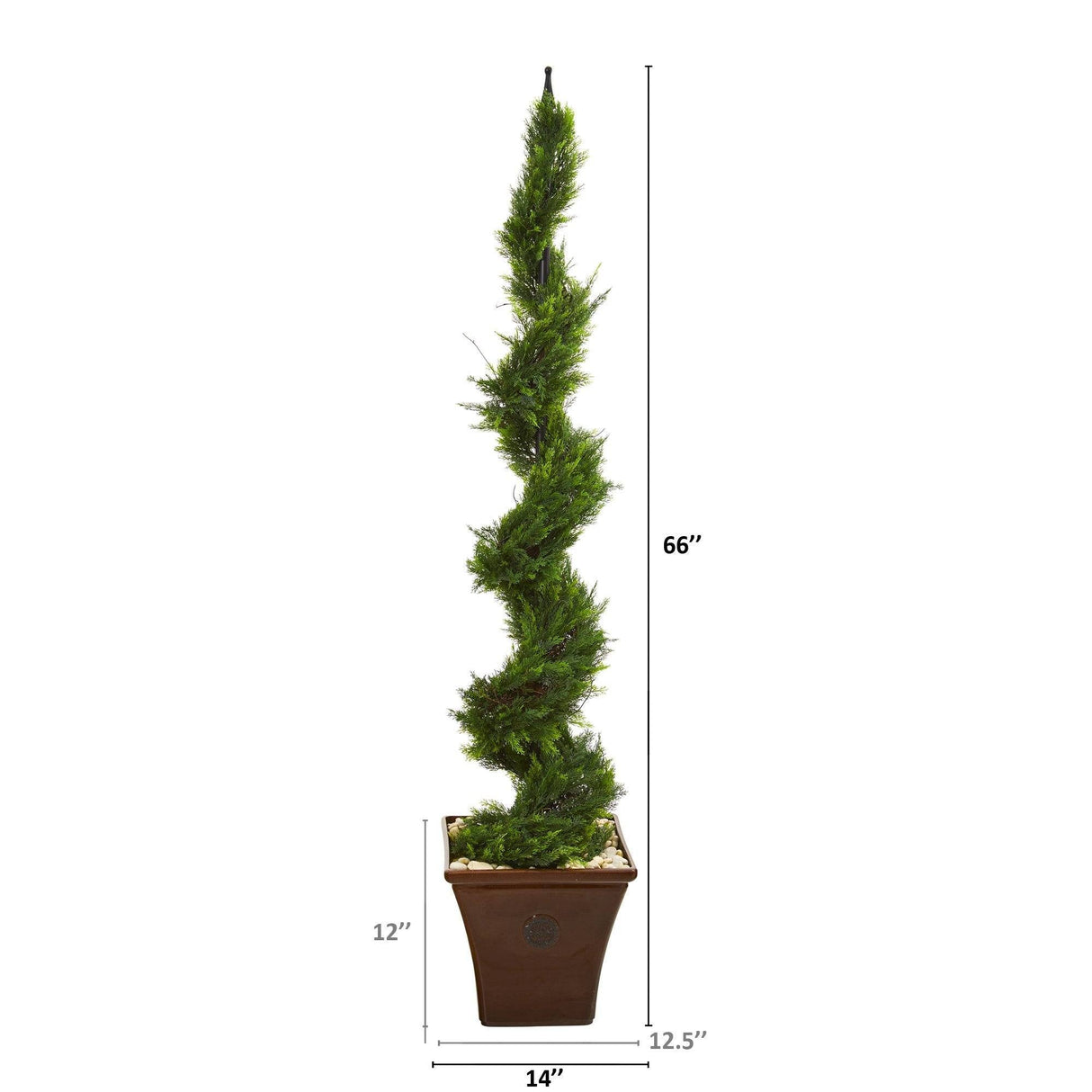 5.5’ Cypress Artificial Spiral Tree in Brown Planter
