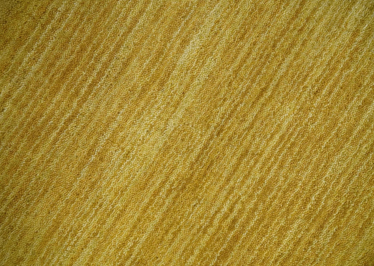5.7x7.7 Ombre Brown and Gold Woollen Hand Woven Southwestern Gabbeh Rug