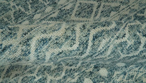5x7 Teal and Beige Hand knotted southwestern Tribal trellis recycled Art Silk rug