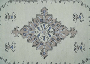 5x8, 6x9, 8x10 and 9x12 Ivory and Peach Persian Style Antique Oriental Tribal Hand Tufted Wool Area Rug | TRI3