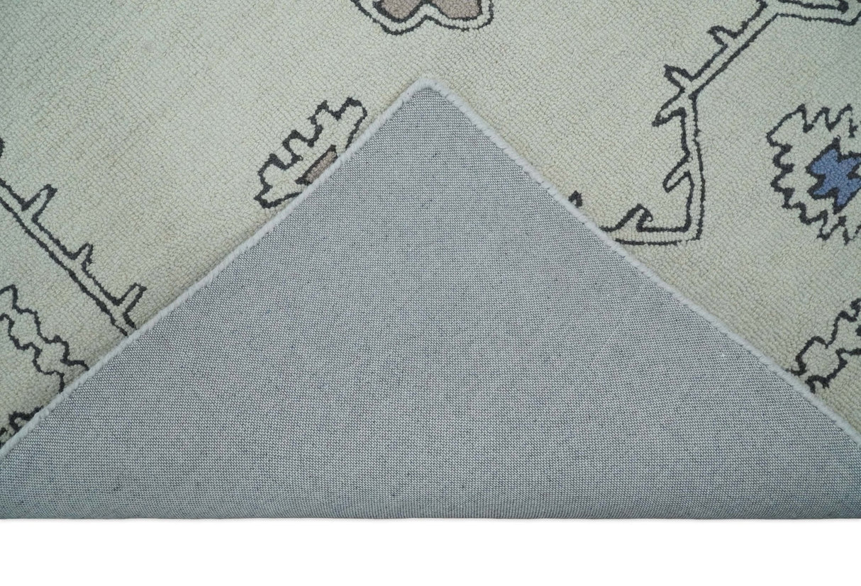 5x8, 6x9, 8x10 and 9x12 Ivory and Peach Persian Style Antique Oriental Tribal Hand Tufted Wool Area Rug | TRI3