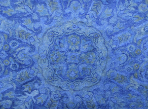 5x8 Blue Handmade Overdyed Wool Area Rug , Accent Rug, Kitchen, Living Room Rug | TUF8
