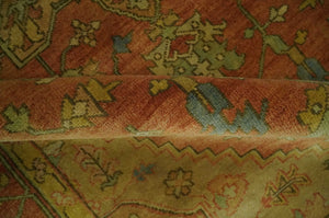 5x8 Gold and Rust Heriz Serapi Traditional Vintage Antique Hand Knotted Wool Area Rug