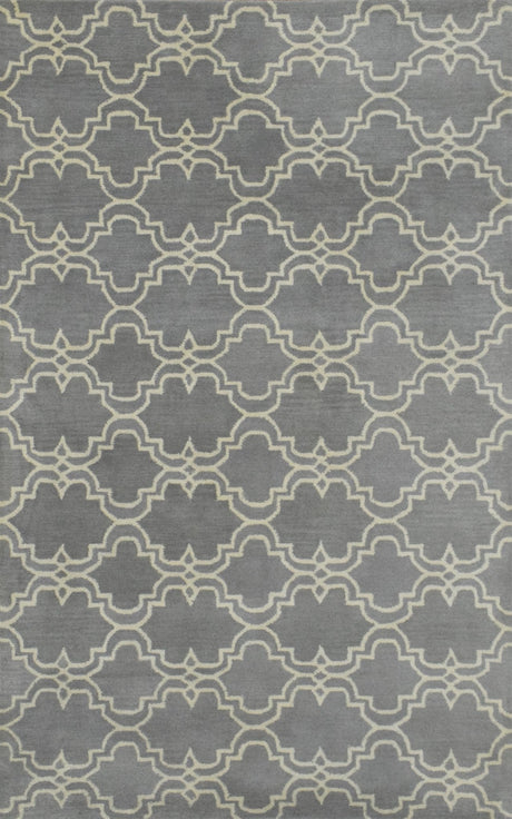 5x8 Gray and Beige Wool Area Rug | Handmade Area rug made with fine wool