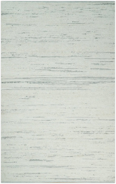 5x8 Hand Made Woolen Chunky and Soft Ivory and Gray Area Rug | BER2