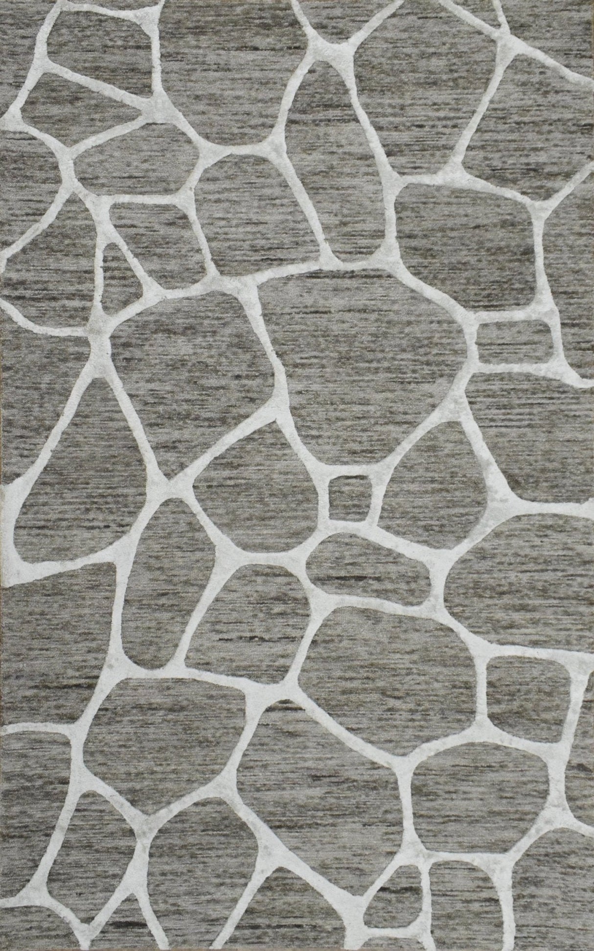 5x8 Handmade Geometrical Design Wool and Viscose Area Rug