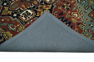 5x8 Handmade Rust and Blue made with fine wool Area Rug | TRDCP11858