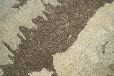 5x8 Modern Abstract Handmade Brown and Blue fine Wool art silk Area Rug