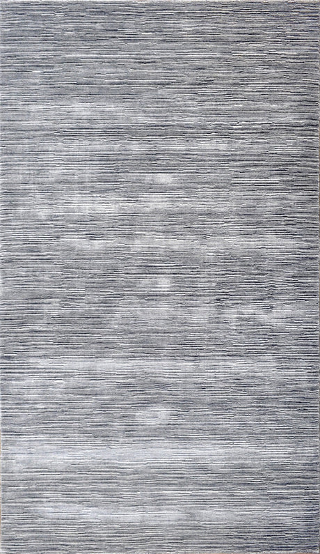 5x8 Modern Gray and Silver Area Rug | Handmade with Wool & Viscose | TRD1007058