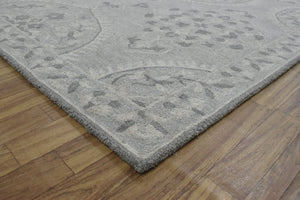 5x8 Silver and Gray Wool Area Rug | Handmade Area rug made with fine wool