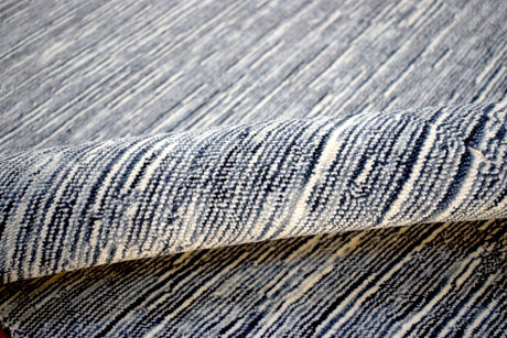 5x8 Solid Gray Rug | Handmade Wool & Viscose Area Rug | TRD1007158