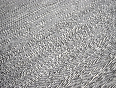 5x8 Solid Silver and White Area Rug | Handmade with Wool & Viscose | TRD1006558