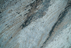 5x8 and 6x9 Aqua, Silver, Charcoal and Brown Modern Abstract Handmade Wool Area Rug