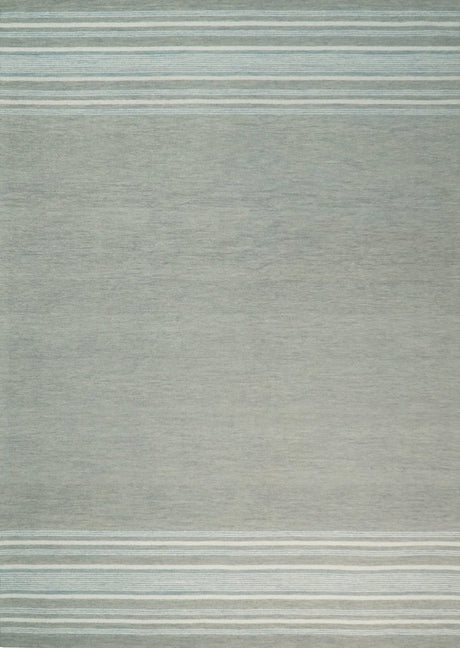5x8 and 8x10 Hand Made Woolen Modern Stripes Ivory and Grey Area Rug | NAU003