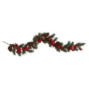 6’ Apple, Berries and Pinecone Artificial Garland