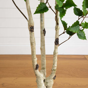 6’ Artificial Birch Tree with Real Touch Leaves