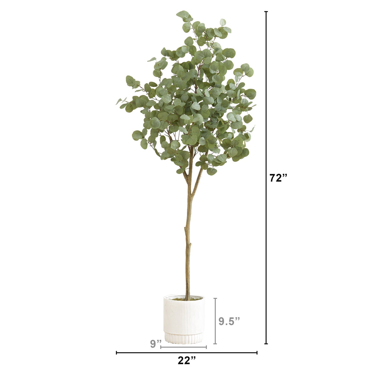 6’ Artificial Eucalyptus Tree with White Decorative Planter