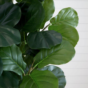 6’ Artificial Fiddle Leaf Fig Tree with White Decorative Planter