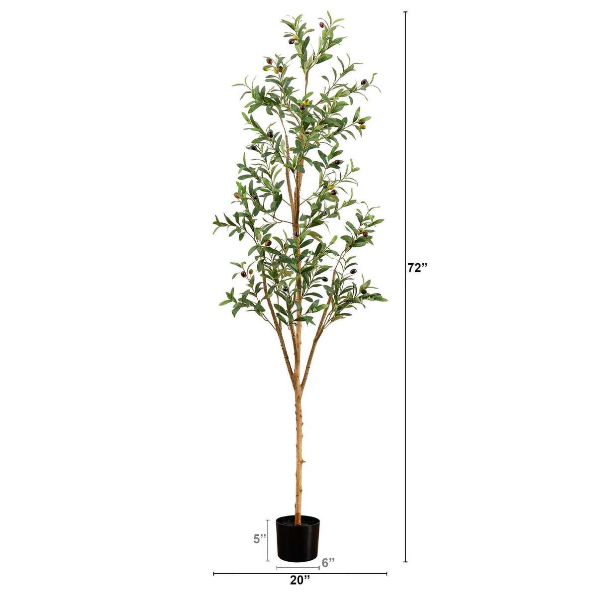 6’ Artificial Olive Tree with Natural Trunk